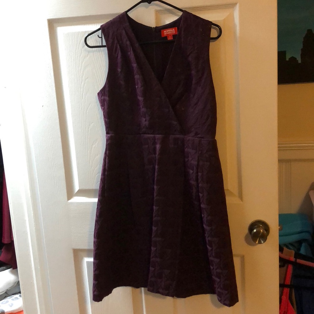 Purple fit and flare dress